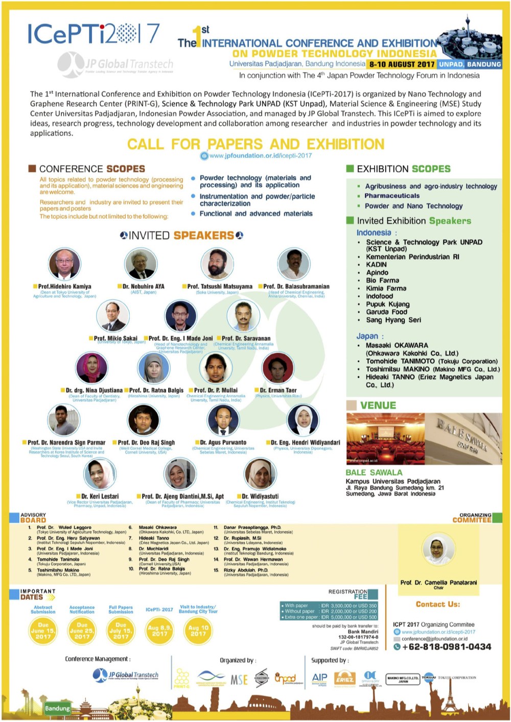 1st Powder Technology Conference & Exhibition in Indonesia (8-10 Aug. 2017)