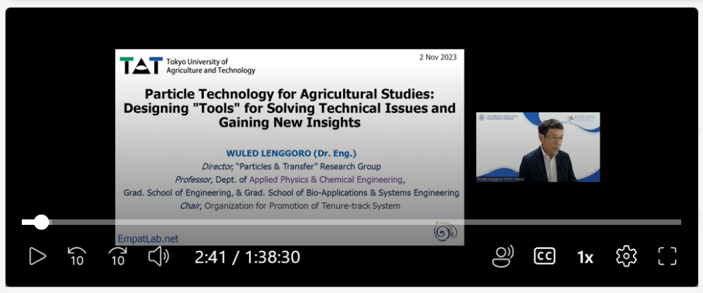 Recorded (Invited) Agrotech. & Environment Symposium (2 Nov.)